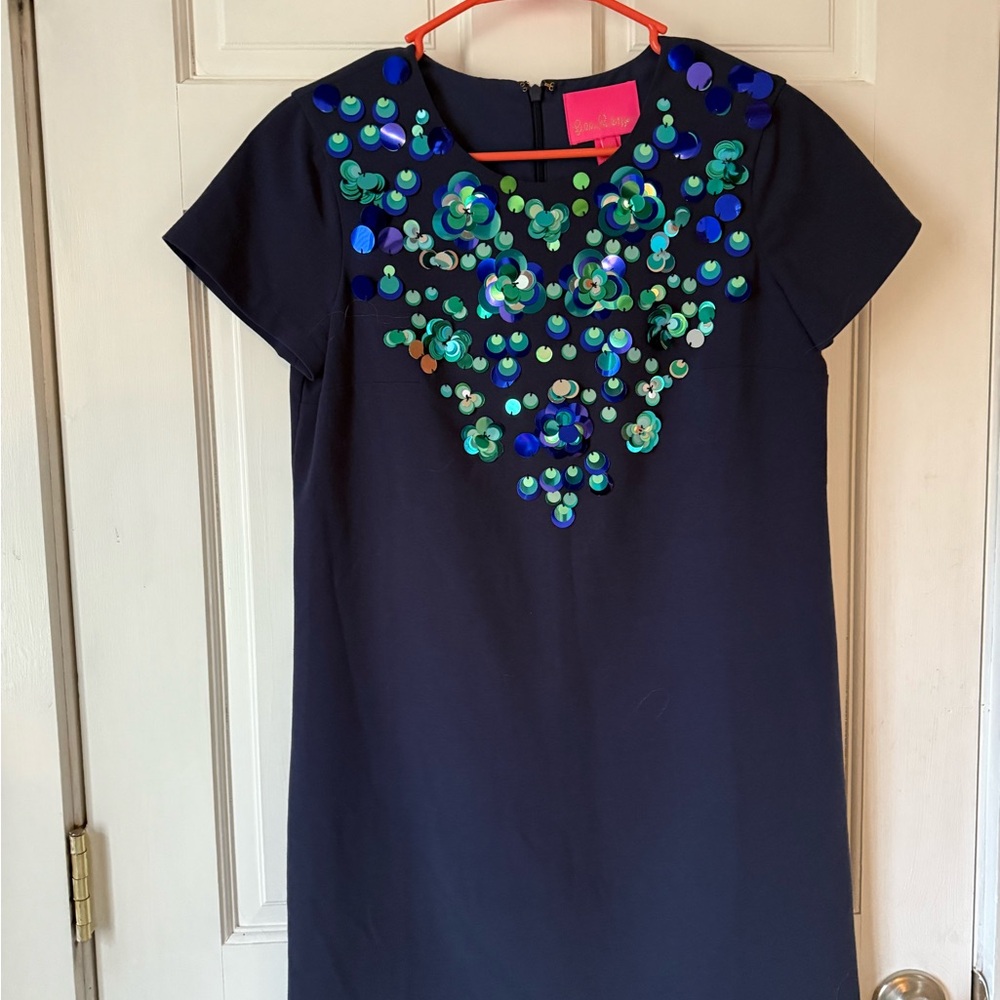Lilly Pulitzer Navy Mini Dress with Sequin Detail